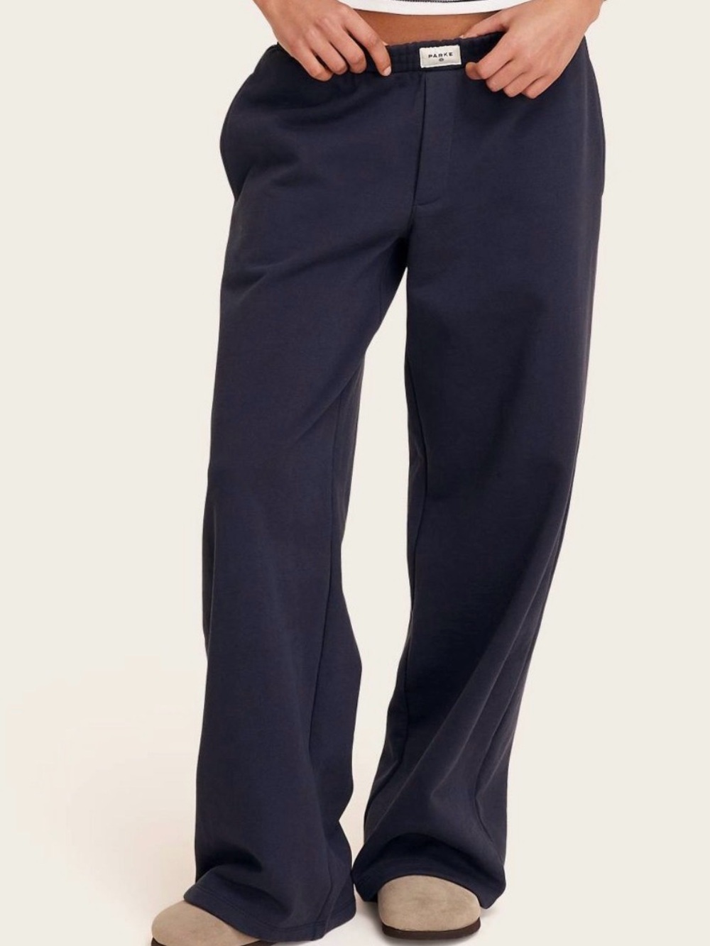 Parke x Target Wide-Leg Navy sweatpants NWT